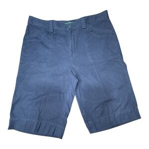 Lauren Ralph Lauren Navy Woman's Size 12 Bermuda Shorts Casual, Flat Front Chino